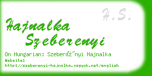 hajnalka szeberenyi business card